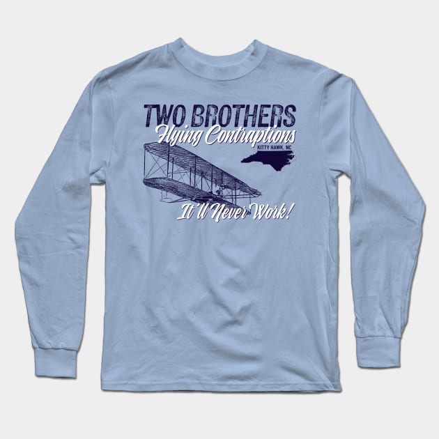 Two Brothers Flying Contraptions Long Sleeve T-Shirt by ResortMagicMerch